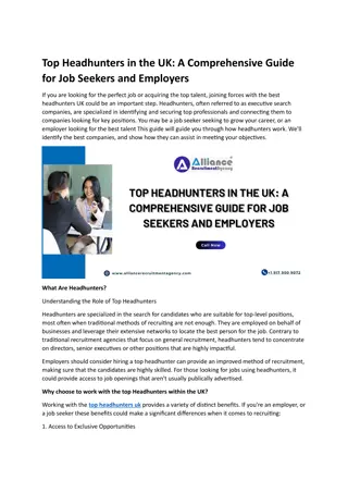 Top Headhunters in the UK A Comprehensive Guide for Job Seekers and Employers