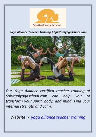 Yoga Alliance Teacher Training  Spiritualyogaschool.com