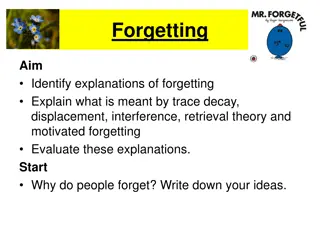 Explanations of Forgetting in Memory