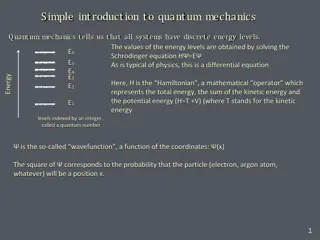 Introduction to Quantum Mechanics: Energy Levels and Schrödinger Equation