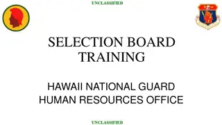 Selection Board Training and Human Resources Responsibilities in Hawaii National Guard