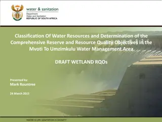 Comprehensive Water Resource Classification and Management in Mvoti to Umzimkulu