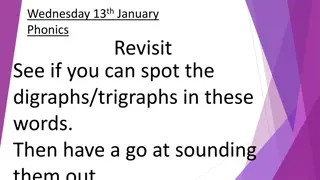 Wednesday 13th January Phonics Revisit: Digraphs and Tricky Words Practice