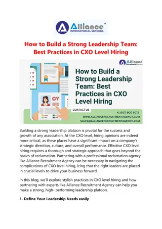 How to Build a Strong Leadership Team: Best Practices in CXO Level Hiring