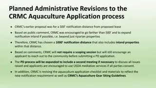 Revised Administrative Updates to CRMC Aquaculture Notification Process