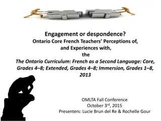 Ontario Core French Teachers' Perceptions of the Curriculum