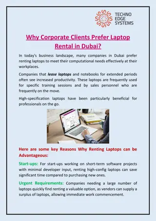 Why Corporate Clients Prefer Laptop Rental in Dubai?