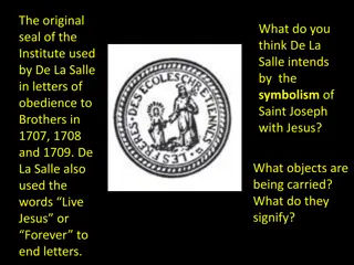 Symbolism of Saint Joseph with Jesus in De La Salle's Seal