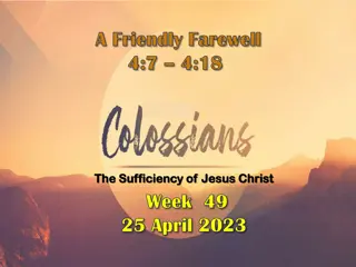 The Sufficiency of Jesus Christ in Colossians