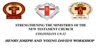 Strengthening the Ministries of the New Testament Church Workshop