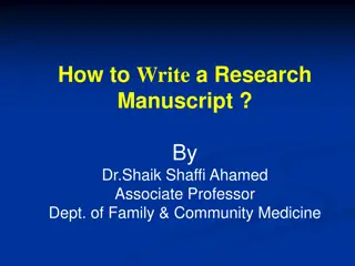 Guide to Writing a Research Manuscript