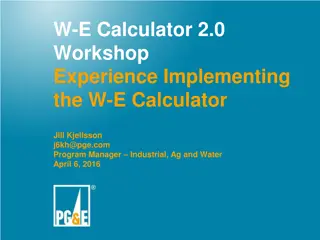 Implementing W-E Calculator 2.0: Workshop Experience