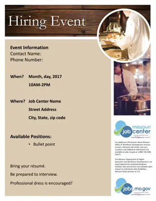 Missouri Job Center Hiring Event - October 2017