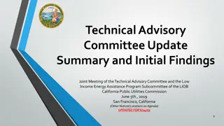 Update on Technical Advisory Committee Meeting