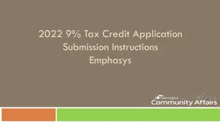 Guidelines for Submitting 2022 9% Tax Credit Application via Emphasys Platform