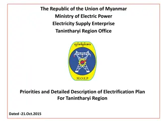 Electrification Plan for Tanintharyi Region by Ministry of Electric Power