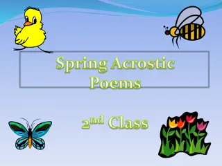 Joyful Spring Acrostic Poems from 2nd Class Students