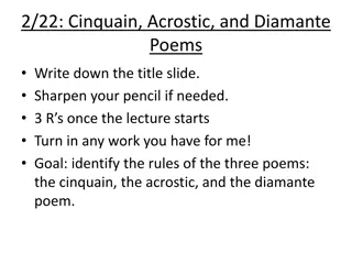 Explore Three Unique Poetry Forms: Cinquain, Acrostic, and Diamante