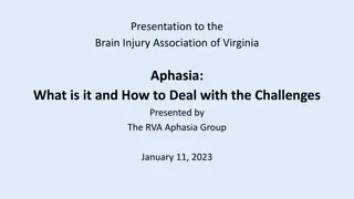 Aphasia and Its Impact: Presentation to RVA Aphasia Group