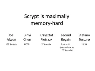 Scrypt: Maximally Memory-Hard Functions