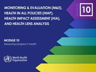 Understanding Monitoring and Evaluation in Health Policies