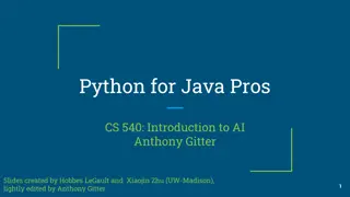 Introduction to Python for Java Professionals