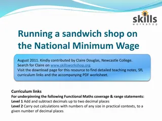 Running a Sandwich Shop on the National Minimum Wage