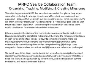 Enhancing Organization and Modification of IARPC Sea Ice Milestones