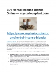 Buy Herbal Incense Blends Online — mysteriousplant.com