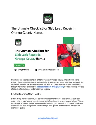 The Ultimate Checklist for Slab Leak Repair in Orange County Homes