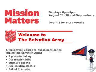 Exploring The Salvation Army: A Three-Week Course and Discussion Series