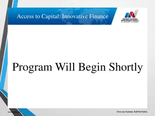 Enhancing Minority Access to Capital through Innovative Finance Program