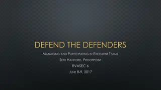 Defend the Defenders: Managing and Participating in Excellent Teams with Seth Hanford