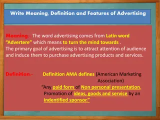 Advertising: Meaning, Definition & Features