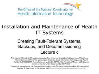 Health IT Systems Maintenance: Fault-Tolerant Strategies and Backup Best Practices