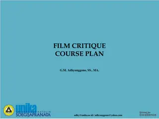 Film Critique Course Plan by G.M. Adhyanggono, SS, MA