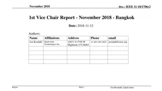 IEEE 802 Plenary Meeting Report - November 2018 in Bangkok