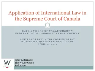 Implications of International Law in the Supreme Court of Canada