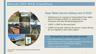 Establishment of Decentralized Clean Water Service Providers in Winooski Basin