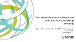 Inclusive Community Resilience Technical Advisory Group Meeting Spring 2016