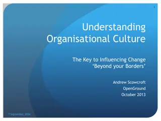 Understanding Organizational Culture: Influencing Change & Organizational Cultures