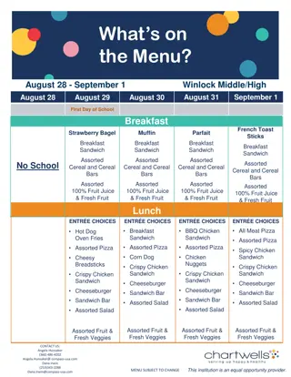 Winlock Middle/High School Menu Highlights