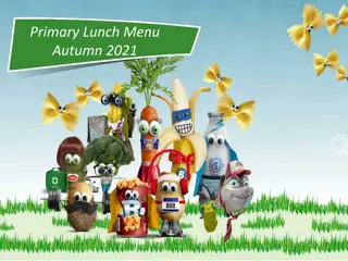 Primary School Autumn 2021 Lunch Menus: Week 1 & Week 2 Mains and Desserts