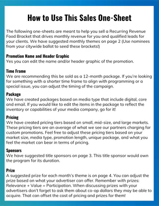 Drive Monthly Revenue with Recurring Food Bracket Promotions