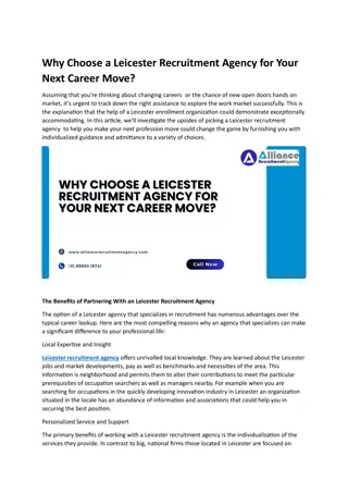 Why Choose a Leicester Recruitment Agency for Your Next Career Move