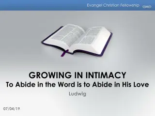 Growing in Intimacy Through Abiding in the Word at Evangel Christian Fellowship