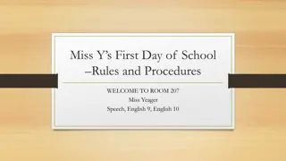 Miss Y's First Day of School Rules and Procedures