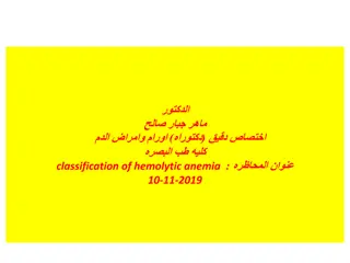 Hemolytic Anemia: Classification and Management