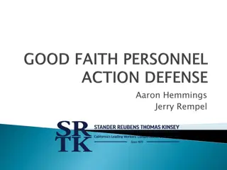 The Good Faith Personnel Action Defense in Workers' Compensation Cases