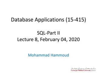 Exploring SQL Queries and Joins in Database Applications Lecture